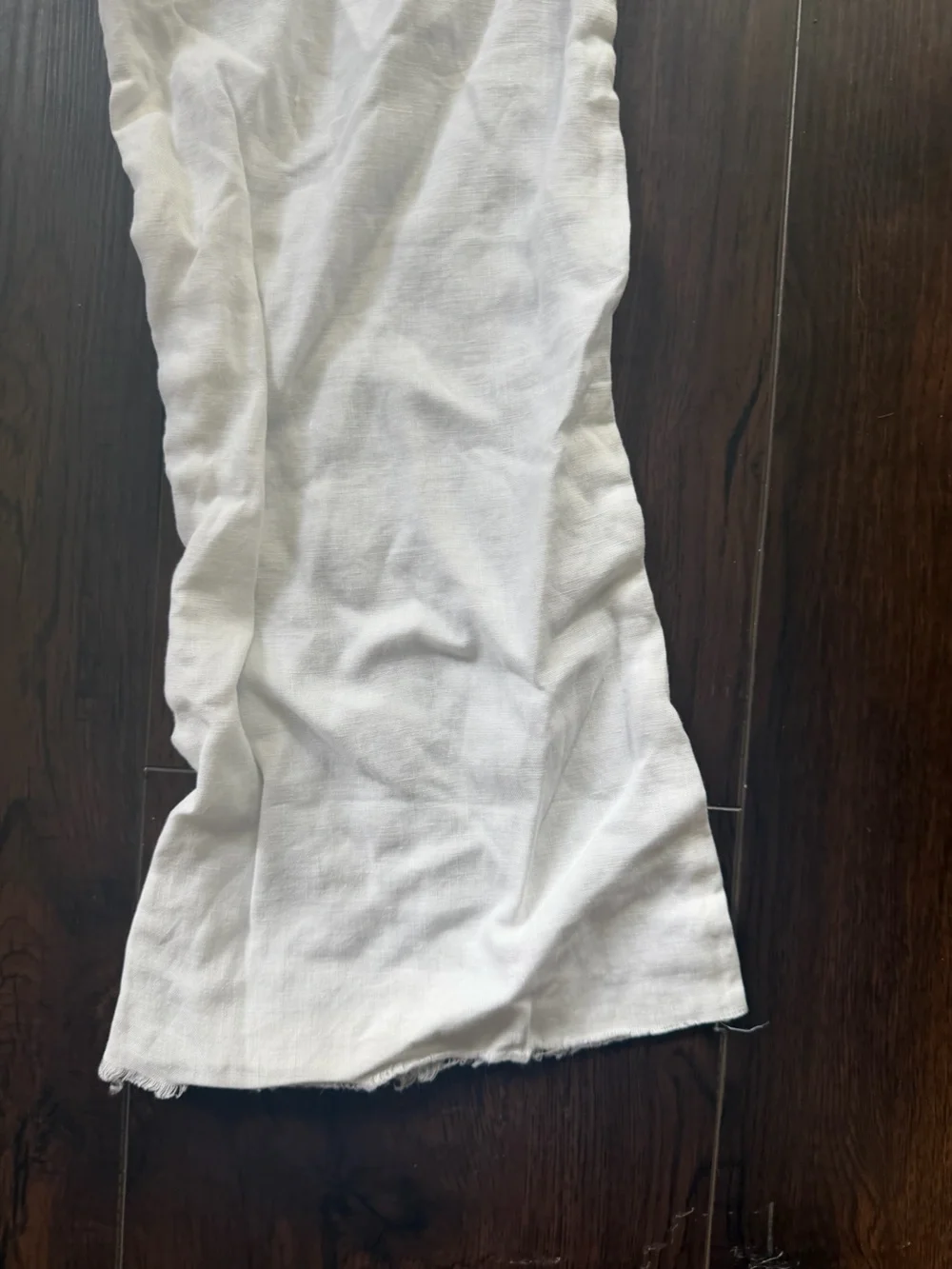 Banana Republic White Drawstring Linen Pants Frayed Size M
